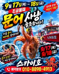 ●9월17~18일《문어 황금 물때》출조 모집~~가을 문어 최고~
